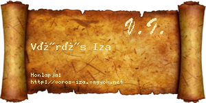 Vörös Iza névjegykártya